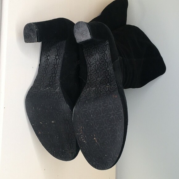 Adrienne Vittadini Patrick Suede Heeled boots Black Knee High Zip Up Women's 7.5 - Picture 8 of 12